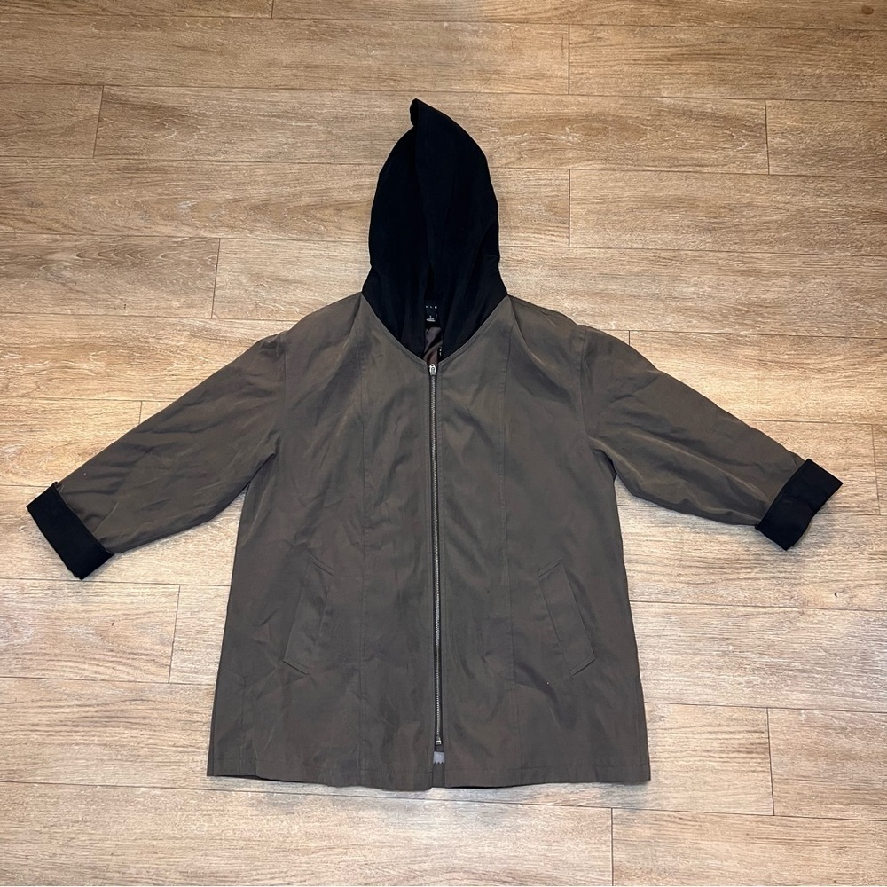 Gallery Brown and Black layer Jacket with buttons